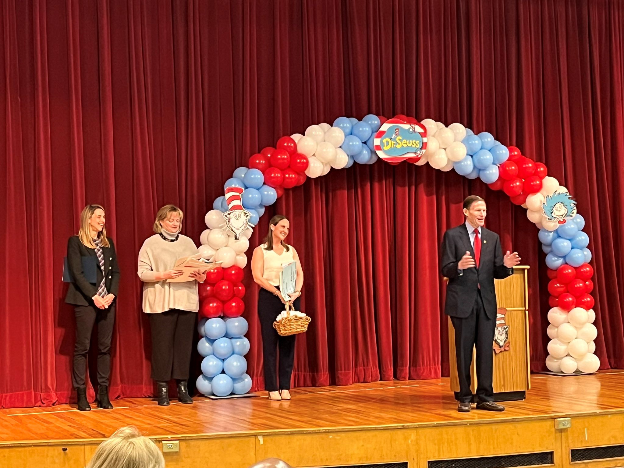 Blumenthal joined a Books Across Stamford event. 